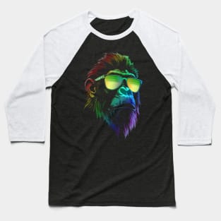 Baboon Sunglasses Vibrant Color Baseball T-Shirt